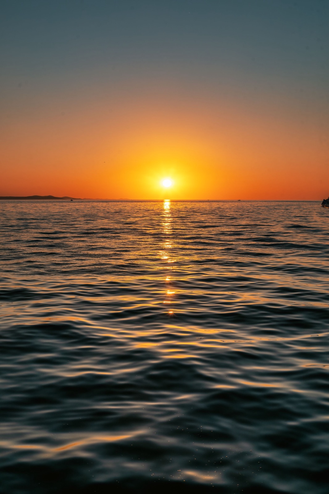 Beautiful Sunset over the Adriatic Sea from Zadar in Croatia