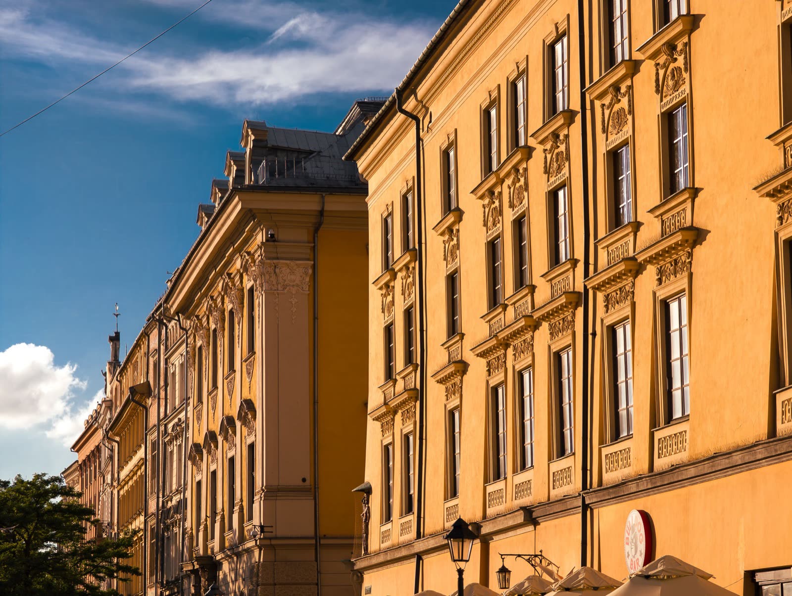 Golden hour in Krakow Old Town